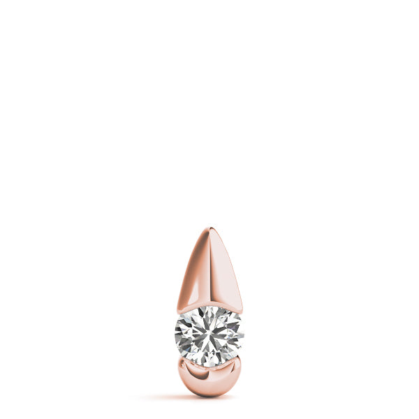 18K Rose Gold Lab Diamond Solitaire Pendant