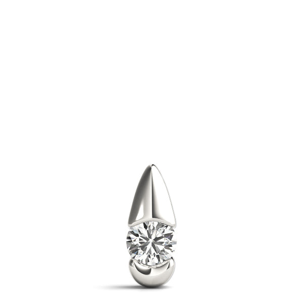 18K White Gold Round Diamond Pendant | 0.5 ct Solitaire