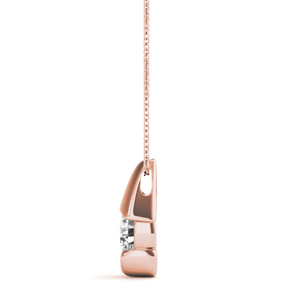 18K Rose Gold 0.5 CT Round Diamond Solitaire Pendant