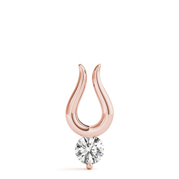 18K Rose Gold Round Diamond Pendant