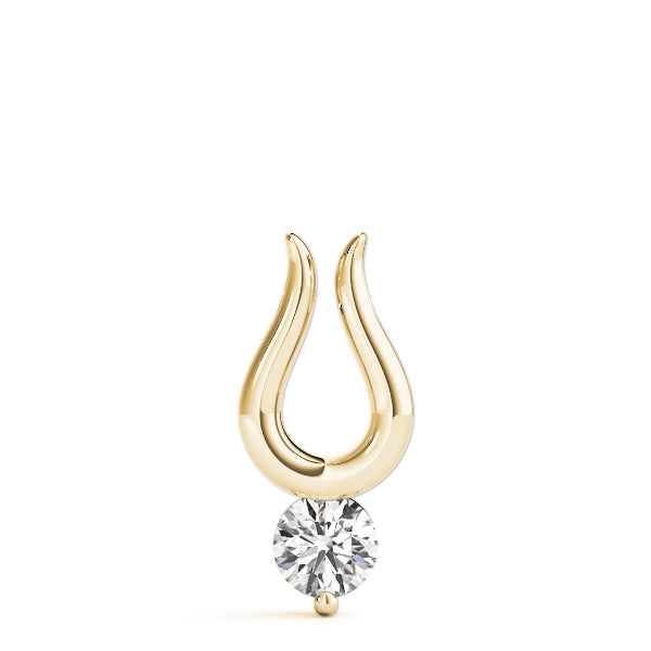 0.5CT Lab Diamond 14K Yellow Gold Solitaire Pendant