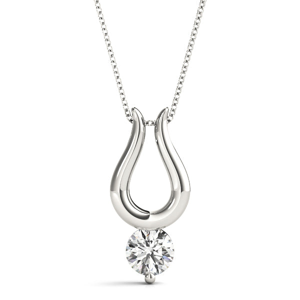 0.5ct Lab Diamond Pendant - 14K White Gold Solitaire