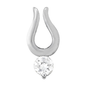 14K White Gold 1/2 ct Diamond Solitaire Pendant