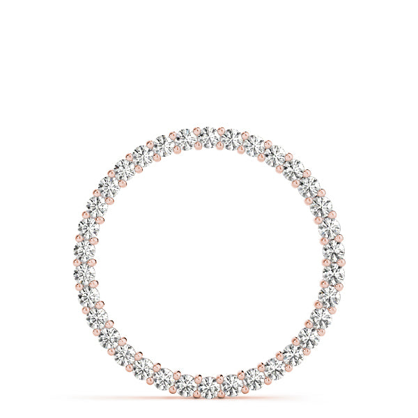 14K Rose Gold Diamond Circle Pendant