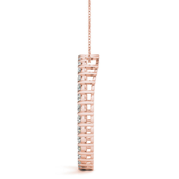 14K Rose Gold Diamond Circle Pendant