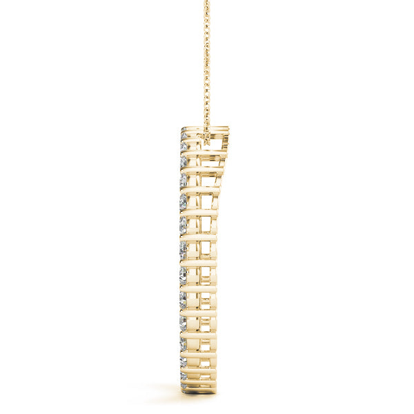 18K Yellow Gold Diamond Circle Pendant