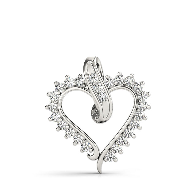 14K White Gold Diamond Fashion Pendant