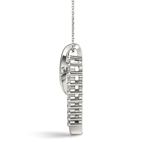 White Platinum Diamond Heart Pendant
