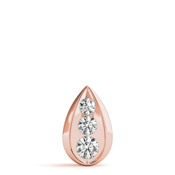 Rose Gold Lab Diamond 3-Stone Pendant 0.5 CTW