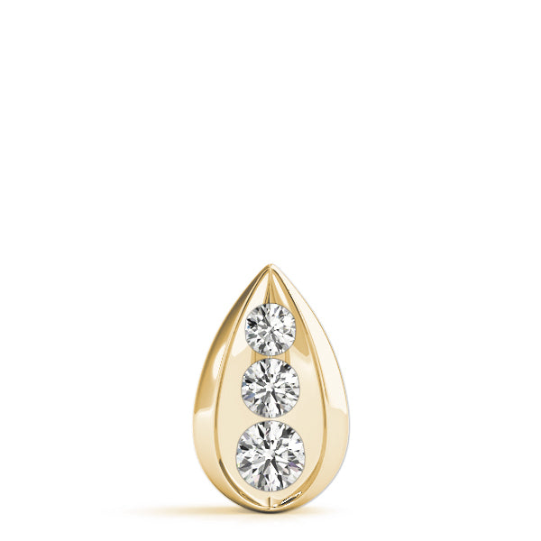 14K Yellow Gold Lab Diamond 3-Stone Pendant