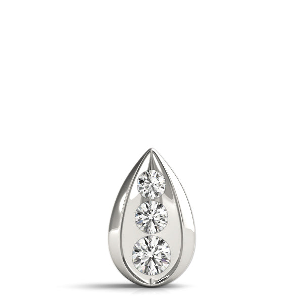 Platinum 1 ct Round Diamond Three-Stone Pendant