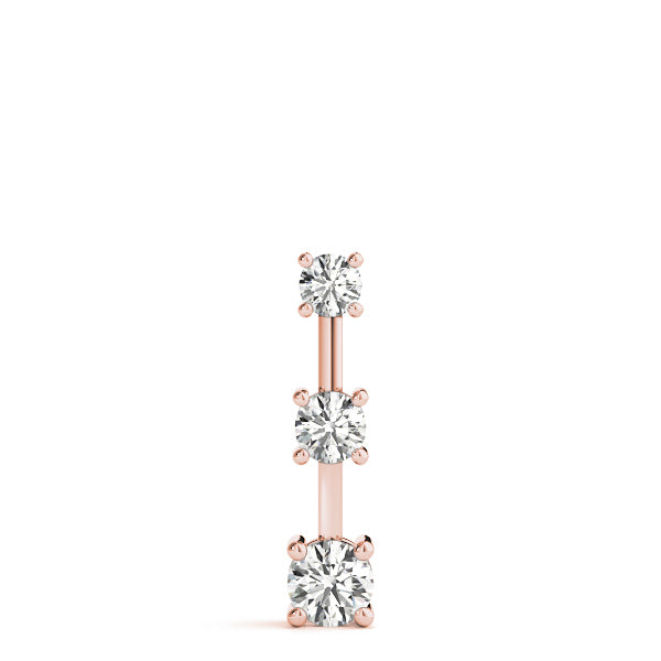 1 ct Rose Gold Round Diamond Three-Stone Pendant