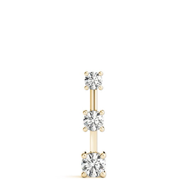 18K Yellow Gold Lab Diamond 3-Stone Pendant