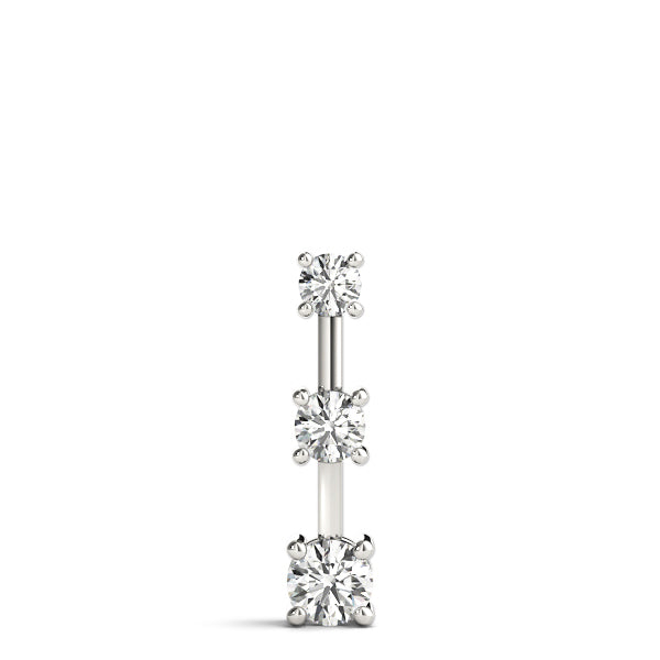 14K White Gold 1 CT Diamond Three-Stone Pendant