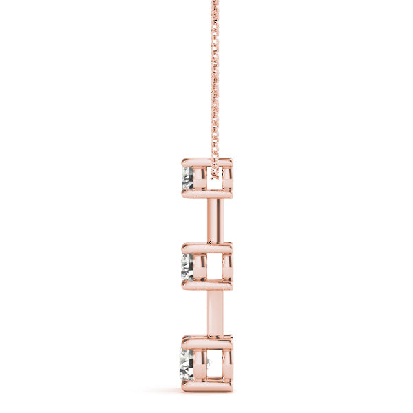 Rose Gold Lab Diamond 3-Stone Pendant | 0.80 CTW