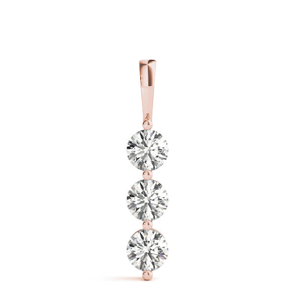Rose Gold 3-Stone Lab Diamond Pendant