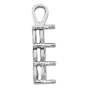 White Platinum 3-Stone Lab Diamond Pendant
