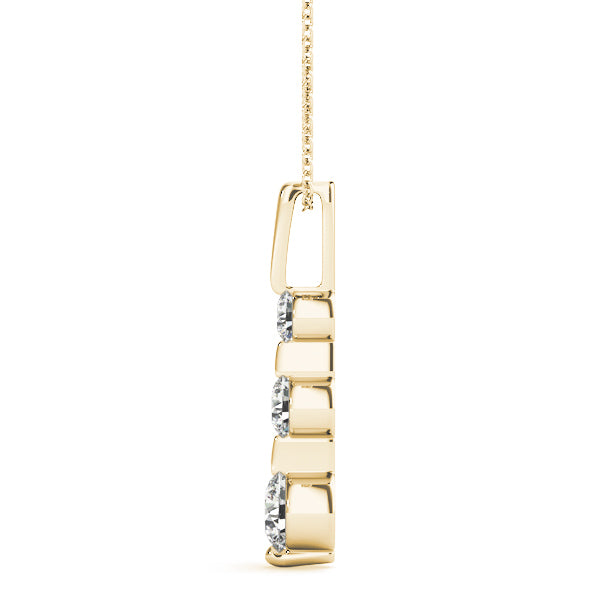18K Yellow Gold Lab Diamond 3-Stone Pendant