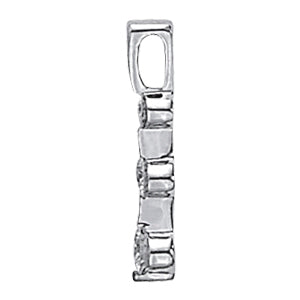 18K White Gold 0.38ctw Round Diamond Pendant