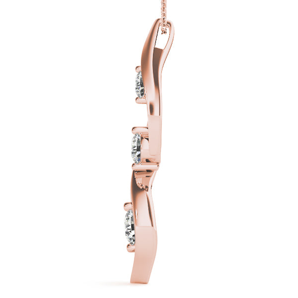 18K Rose Gold 1/2 ct Diamond Three-Stone Pendant