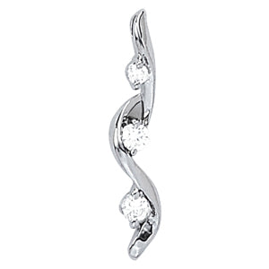 14K White Gold 0.35ctw Round Diamond Pendant