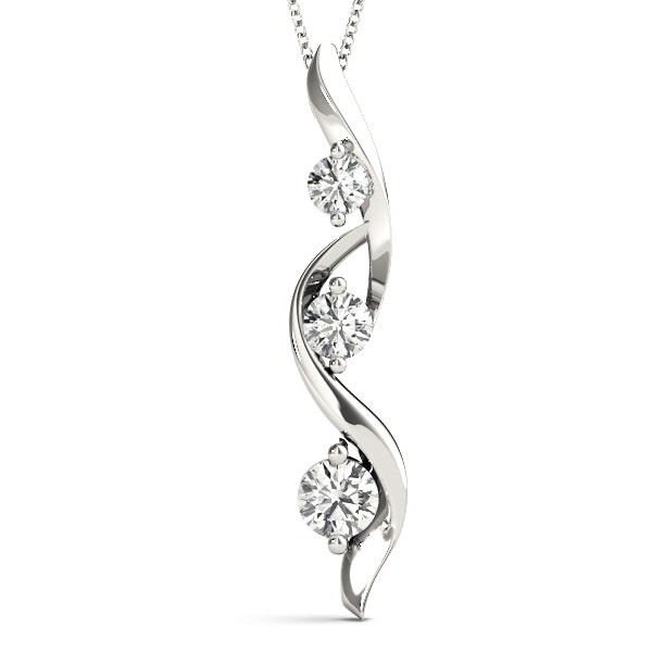 Platinum 3-Stone Lab Diamond Pendant