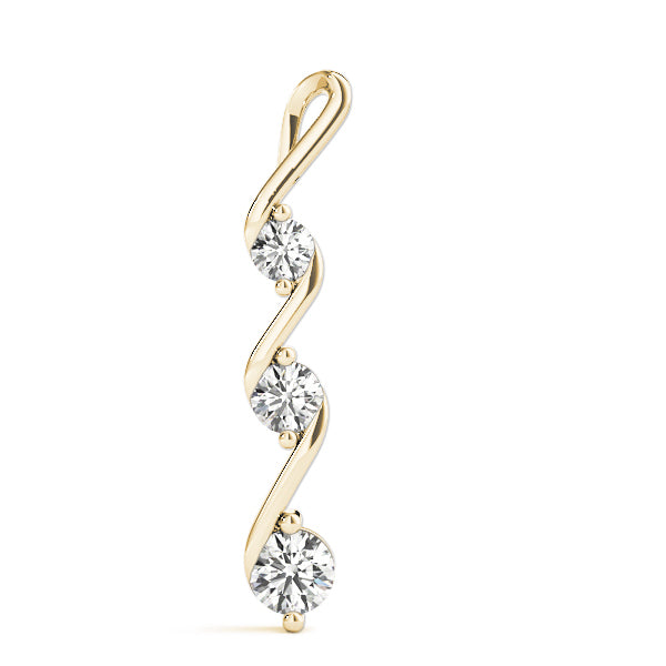 18K Yellow Gold Lab Diamond 3-Stone Pendant