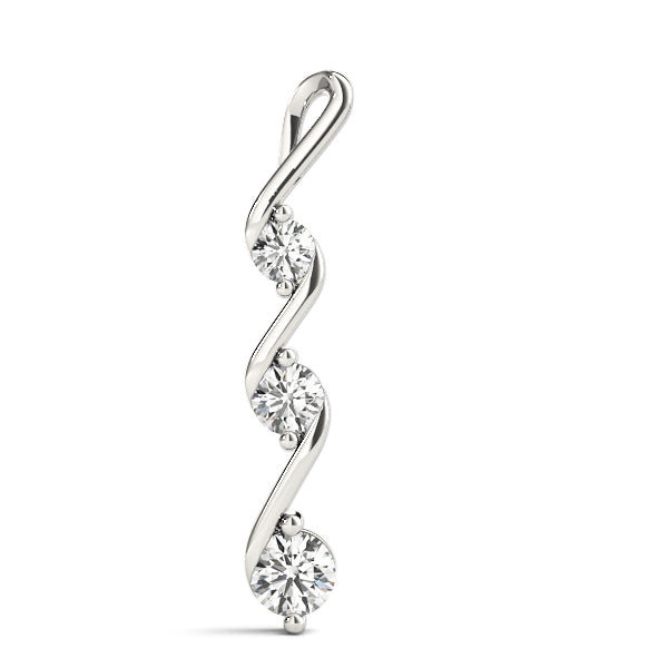 Platinum 0.35 CT Round Diamond Three-Stone Pendant