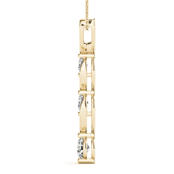 18K Yellow Gold Lab Diamond 3-Stone Pendant