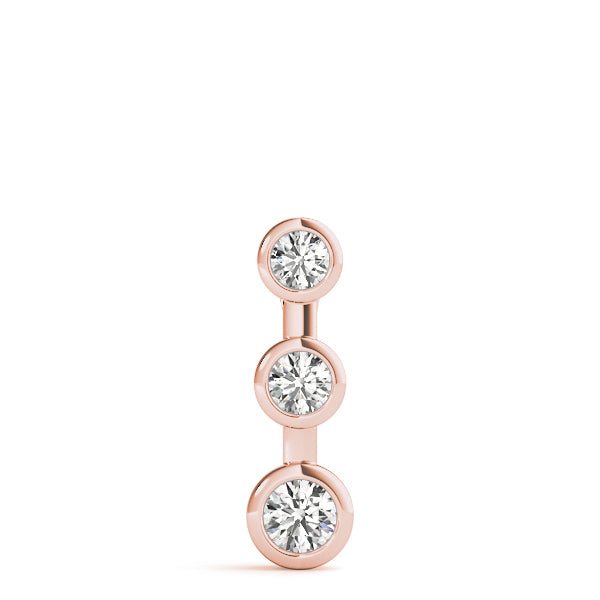 Lab Diamond 3-Stone Rose Gold Pendant 0.40ctw