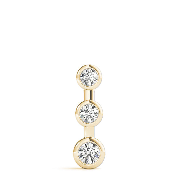 18K Yellow Gold 0.35ctw Diamond Three Stone Pendant