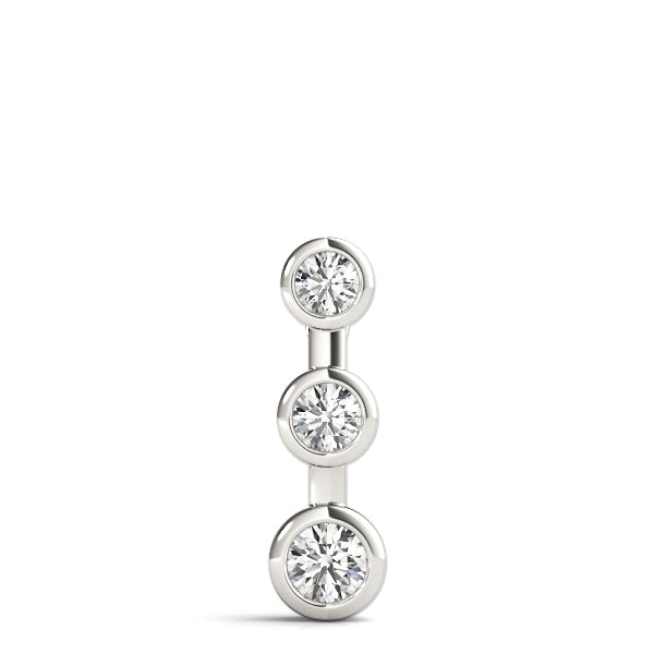 18K White Gold 1/2 ct Diamond Three-Stone Pendant