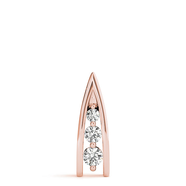 Rose Gold Lab Diamond 3-Stone Pendant