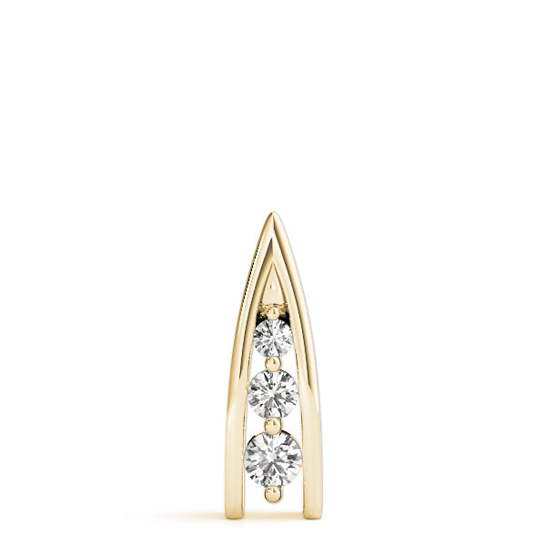 14K Yellow Gold 3-Stone Diamond Pendant