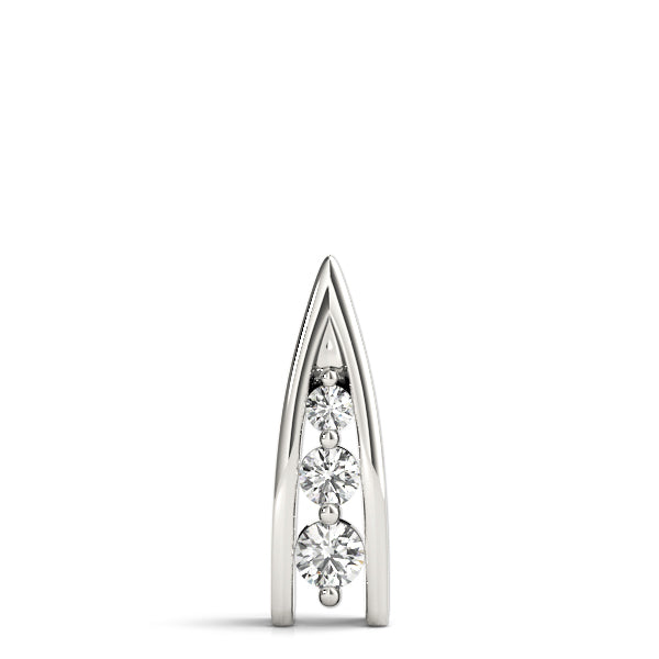 18K White Gold 1/2 ct Diamond Three-Stone Pendant