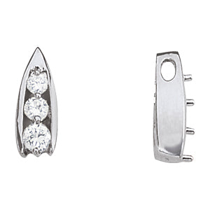 Platinum 0.3 CT Round Diamond Three Stone Pendant