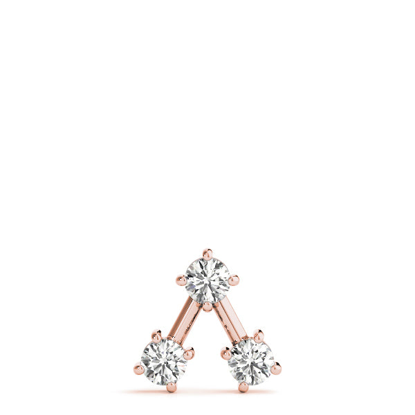 14K Rose Gold Lab Diamond 3-Stone Pendant