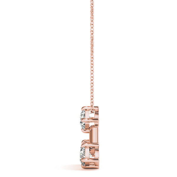 Rose Gold 3-Stone Lab Diamond Pendant