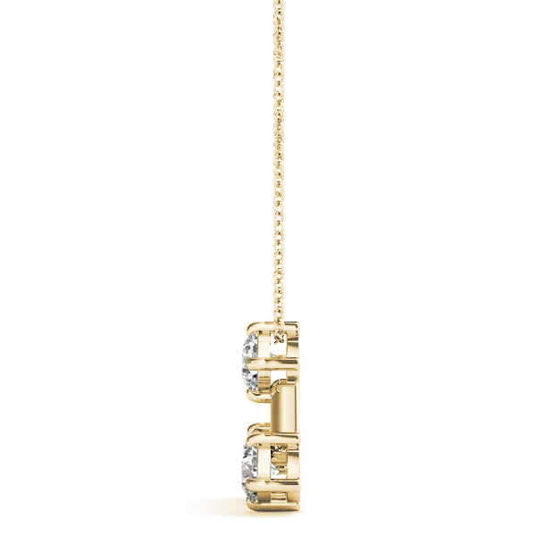 18K Yellow Gold Round Diamond 3-Stone Pendant