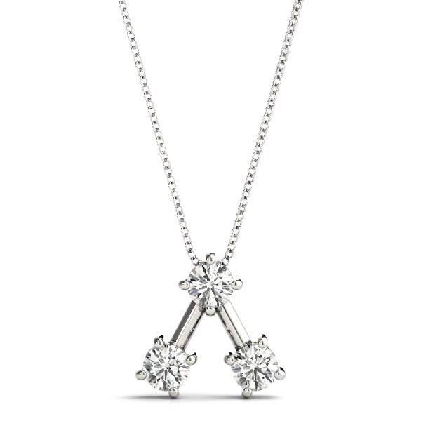 White Gold 3-Stone Lab Diamond Pendant