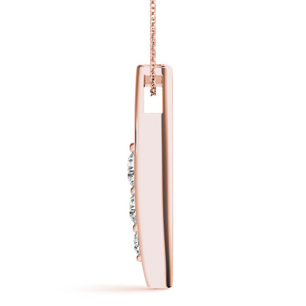 18K Rose Gold 1/2 ct Diamond Three-Stone Pendant