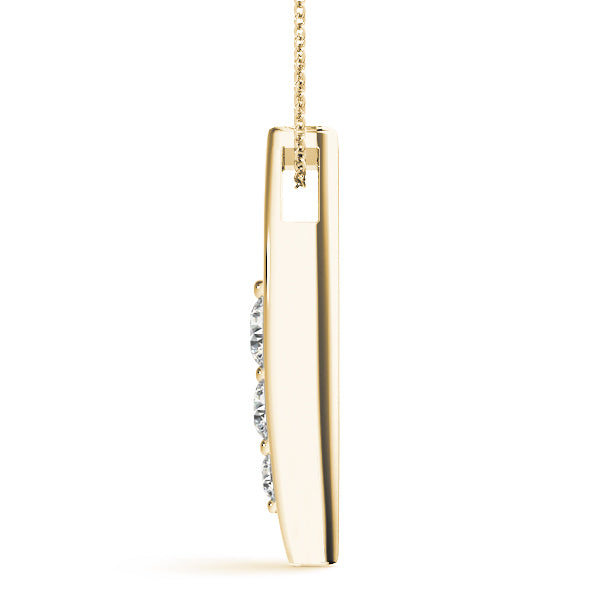 18K Yellow Gold 1/2 CT Diamond Three Stone Pendant