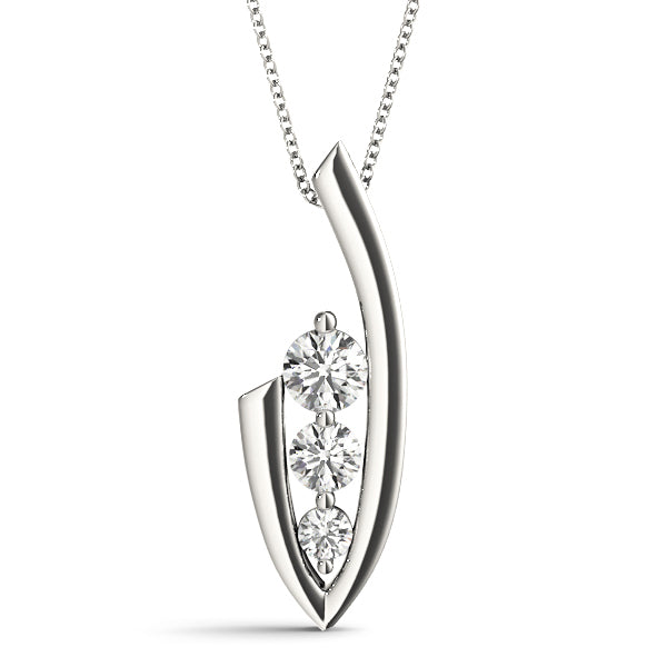 Platinum 3-Stone Lab Diamond Pendant