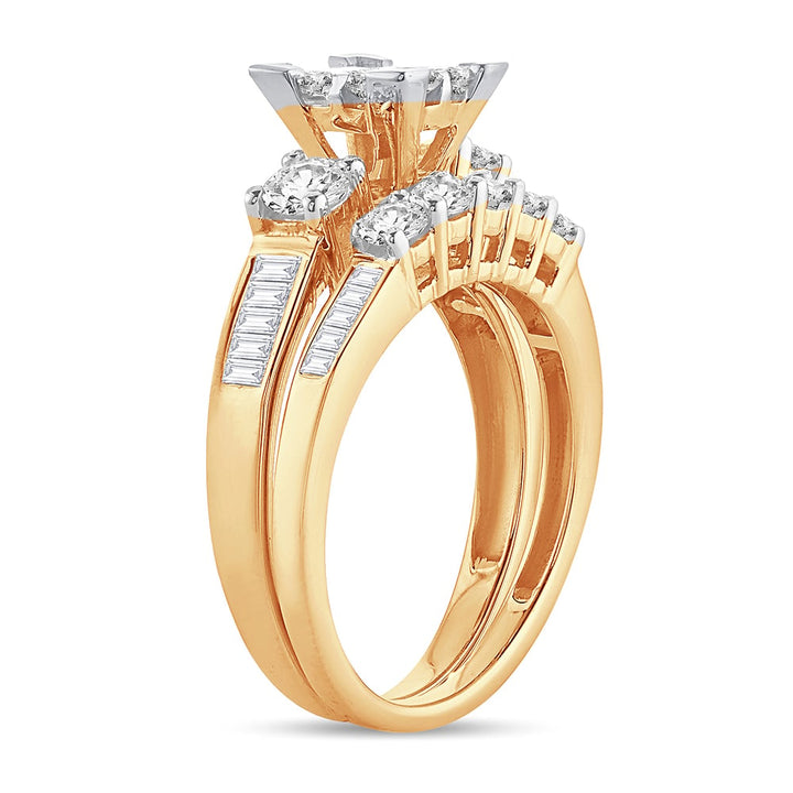 14K  3.00 CT  PRINCESS CUT Diamond  BRIDAL  RING