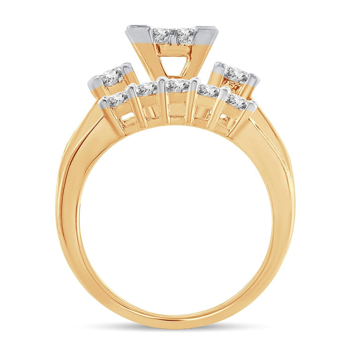14K  1.50 CT  PRINCESS CUT Diamond  BRIDAL  RING