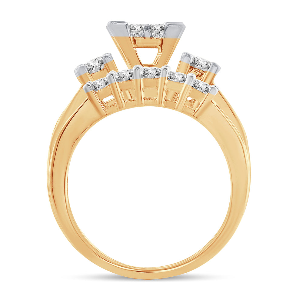 14k Yellow Gold 1.50CT Lab Diamond Princess Bridal Ring