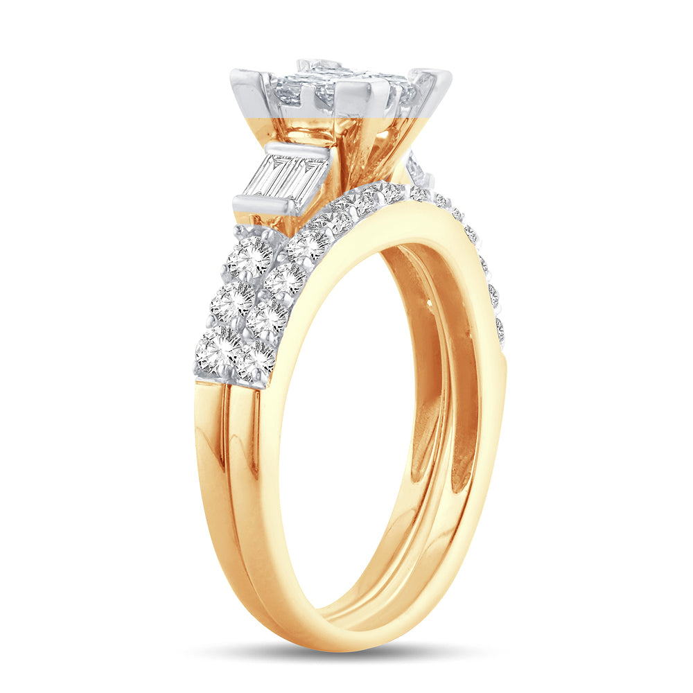 14K Yellow Gold Lab-Grown 1.50CT Diamond Bridal Ring