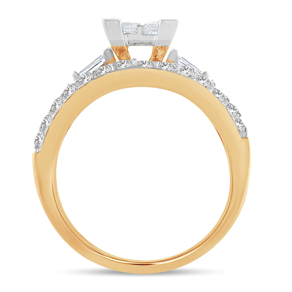 14K Yellow Gold Lab-Grown 1.50CT Diamond Bridal Ring