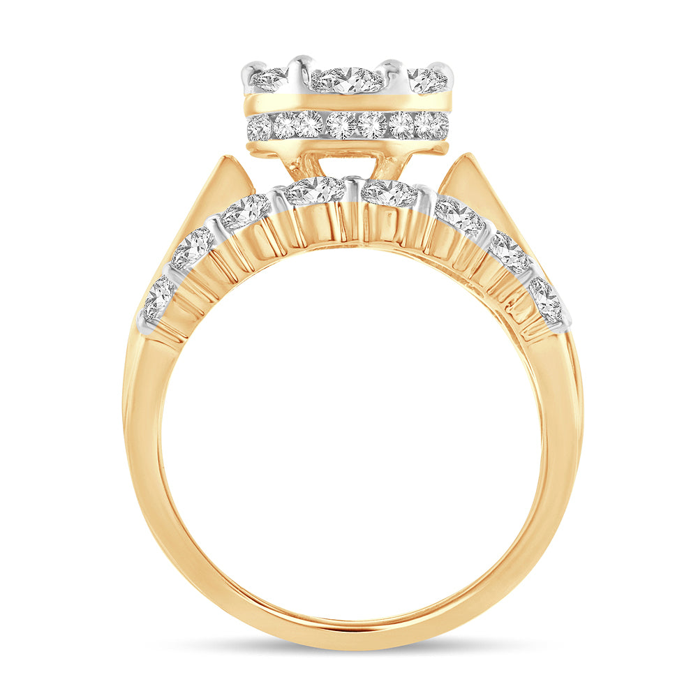 Brilliant 14K Yellow Gold Lab Diamond Engagement Ring (3CT)