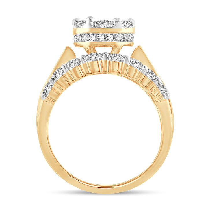 Brilliant 14K Yellow Gold Lab Diamond Engagement Ring (3CT)